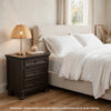 Nightstand Chest | Mid-Century | Hidden Drawer | Dark Brown