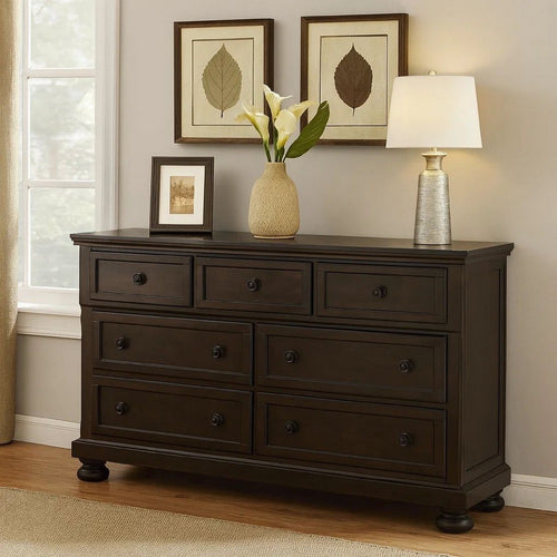 Dressing Table | Transitional Style | Hidden Drawers | Dark Brown