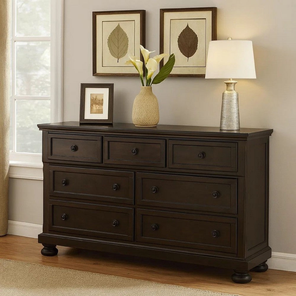 Dressing Table | Transitional Style | Hidden Drawers | Dark Brown