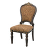 Wooden Tuscan Style Side Chair With Fabric Upholstery Set of 2 Cherry Brown By Casagear Home BM186013