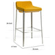 Fabric Upholstered Metal Bar Stool Yellow and Silver VIG-VGOBA105-F-YEL