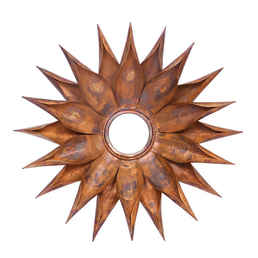 Wall Decor | Iron | Sunburst Mirror | Concave Center | Copper