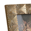 Rectangular Shaped Polyresin Photo Frame with Mirror and Pyramid Like Design , Gold By Casagear Home