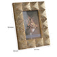 Rectangular Shaped Polyresin Photo Frame with Mirror and Pyramid Like Design , Gold By Casagear Home