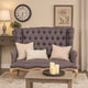 Settee | Fabric Upholstered | Button Tufted | Gray & Brown
