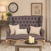 Settee | Fabric Upholstered | Button Tufted | Gray & Brown