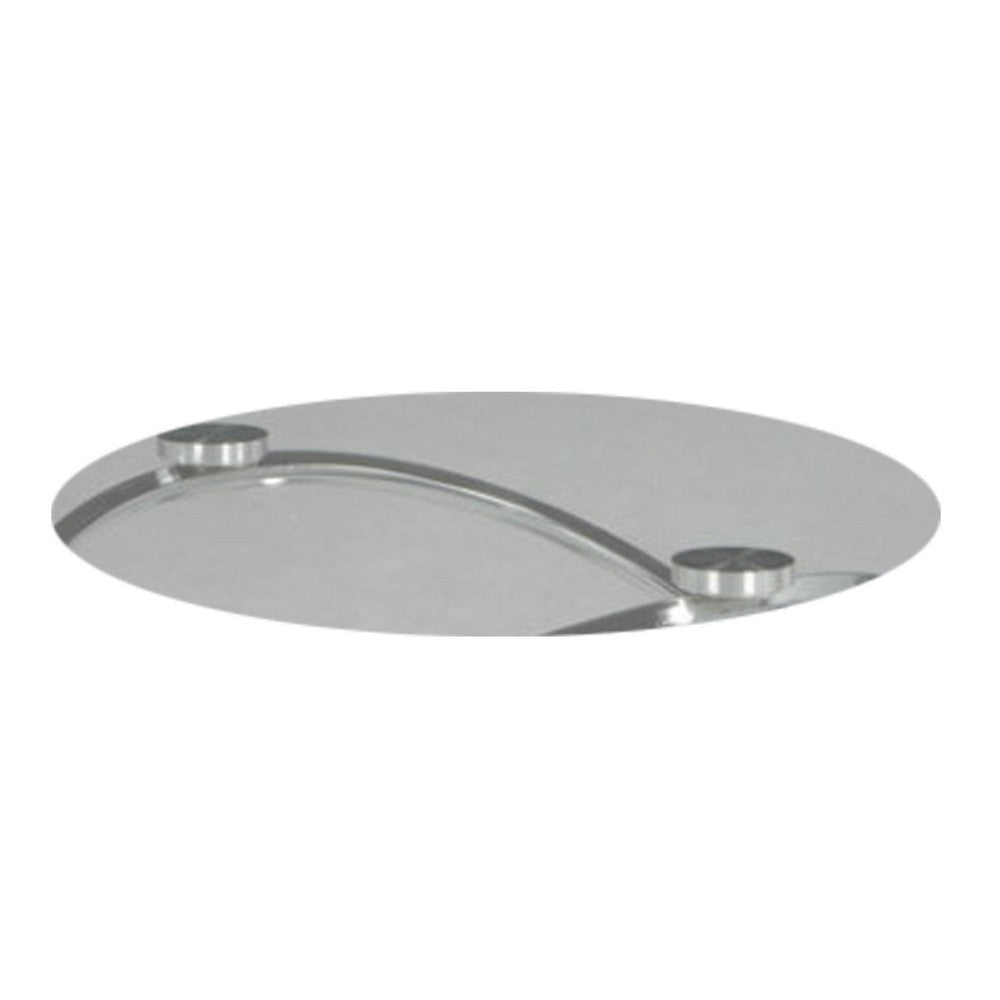 Ashley 3 Piece Conversation Table Set | Glass Top | Metal Ring Base | Clear & Silver BM190116