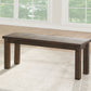 Poplar Wood Dining Side Bench with Thick Block Legs, Brown - 73163
