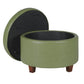 Leatherette Upholstered Wooden Ottoman with Single Button Tufted Lift Top Storage, Green, Large - K6862-E845 By Casagear Home