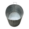 Embossed Design Oval Shape Galvanized Steel Tub with Side Handles Large Silver By The Urban Port BM195213