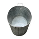 Embossed Design Oval Shape Galvanized Steel Tub with Side Handles Large Silver By The Urban Port BM195213