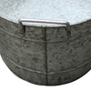 Embossed Design Oval Shape Galvanized Steel Tub with Side Handles Large Silver By The Urban Port BM195213