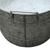 Embossed Design Oval Shape Galvanized Steel Tub with Side Handles, Large, Silver - BM195213