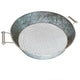 Round Galvanized Steel Compost Sifter with Wire Mesh Design Base, Antique Silver