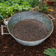 Round Galvanized Steel Compost Sifter with Wire Mesh Design Base, Antique Silver
