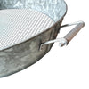 Round Galvanized Steel Compost Sifter with Wire Mesh Design Base, Antique Silver