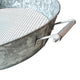 Round Galvanized Steel Compost Sifter with Wire Mesh Design Base, Antique Silver