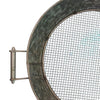 Round Galvanized Steel Compost Sifter with Wire Mesh Design Base, Antique Silver