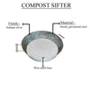 Round Galvanized Steel Compost Sifter with Wire Mesh Design Base, Antique Silver