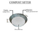Round Galvanized Steel Compost Sifter with Wire Mesh Design Base, Antique Silver