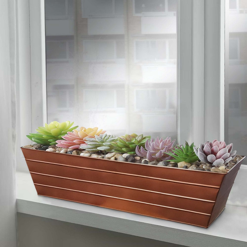 Copper Planter Rectangular Metal Flower Planter Box 36 Inches - BM195218