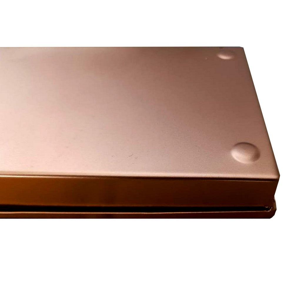 29 Inch Rectangular Metal Windowsill Planter Tray, Trim Edges, Large, Copper By The Urban Port