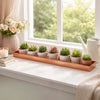 29 Inch Rectangular Metal Windowsill Planter Tray, Trim Edges, Large, Copper By The Urban Port