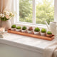 29 Inch Rectangular Metal Windowsill Planter Tray, Trim Edges, Large, Copper By The Urban Port