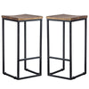 30 Inch Iron Frame Barstool with Mango Wood Saddle Seat Set of 2 Brown and Black By Casagear Home CLH-PL12903