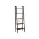 Five Tiered Rustic Wooden Ladder Shelf with Iron Framework, Brown and Black - BM195846 By Casagear Home