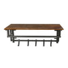 26 Inch Industrial Metal Frame Wall Mount Coat Rack 5 Hooks 1 Shelf Rustic Brown Black By The Urban Port BM195870
