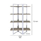 Geometric Metal Framed Bookshelf with Four Open Wooden Shelves- 92545 By Casagear Home