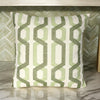 Pillow | Cotton | Geometric Embroidery | White & Green