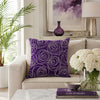 Pillow | Faux Silk Cotton | Pearl Beads | Designer Style | Purple & Silver