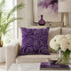 Pillow | Faux Silk Cotton | Pearl Beads | Designer Style | Purple & Silver