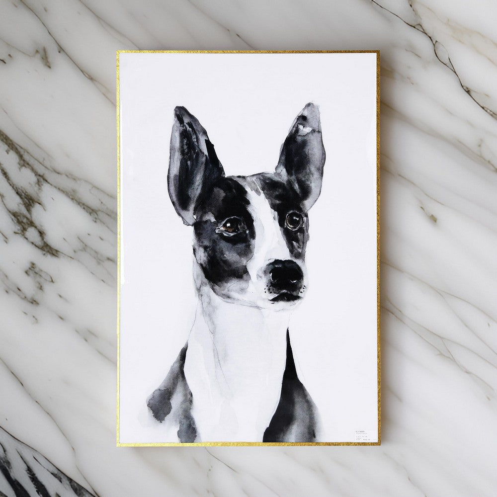 Wall Art | Dog Breed | Watercolor | Wood Backing | Black & White