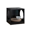 Wooden Pet End Table with Flat Base and Cutout Design on Sides, Black By Casagear Home