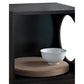 Wooden Pet End Table with Flat Base and Cutout Design on Sides, Black By Casagear Home