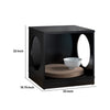 Wooden Pet End Table with Flat Base and Cutout Design on Sides, Black By Casagear Home