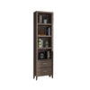 Wooden Media Tower with Four Open Shelves and Two Drawers, Dark Taupe Brown By Casagear Home