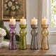 Candle Holders | Glass Pillar | Set of 4 | Multicolor