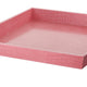 Wood and Leatherette Decorative Serving Tray with Raised Sides Pink - BM200885 By Casagear Home BM200885