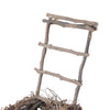 Nature Inspired Wooden Nest Planter with Clay Pot, Gray and Brown - BM200899
