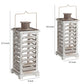 Wood and Metal Lanterns with Louvered Design, White, Set of 2 - BM200913 By Casagear Home