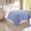Genoa Queen Comforter | Box Quilted | Reversible | Blue & Cream
