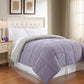 Genoa King Size Box Quilted Reversible Comforter By Casagear Home, Purple and Gray