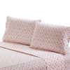 Melun 3 Piece Twin Size Sheet Set with Rose sketch By Casagear Home, Pink