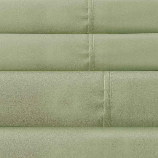 Lanester 3 Piece Polyester Twin Size Sheet Set By Casagear Home, Olive Green