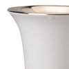 Ceramic Vase with Flared Top and Pedestal Base, Medium, White and Gold - BM202240 By Casagear Home