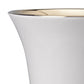 Ceramic Vase with Flared Top and Pedestal Base, Large, White and Gold - BM202241 By Casagear Home